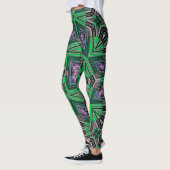Abstracte, met sierbekleding gestreepte, groene, d leggings (Links)
