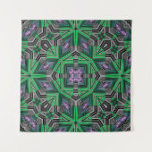 Abstracte, met sierbekleding gestreepte, groene, d wandkleed (Voorkant (horizontaal))