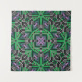 Abstracte, met sierbekleding gestreepte, groene, d wandkleed (Voorkant)