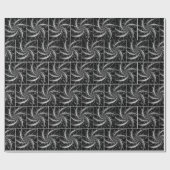 Abstracte metalen ventilatorbladen en spikes cadeaupapier (Vlak)