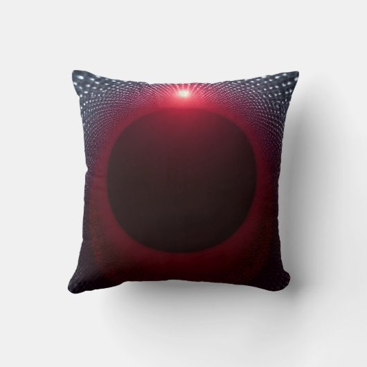 Abstracte Metallic Echo Kamer met Rode Geluidsgolf Kussen (Achterkant)