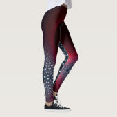 Abstracte Metallic Echo Kamer met Rode Geluidsgolf Leggings (Rechts)