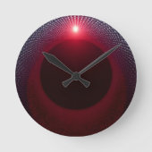 Abstracte Metallic Echo Kamer met Rode Geluidsgolf Ronde Klok (Voorkant)