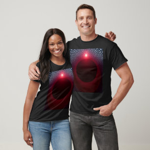 Abstracte Metallic Echo Kamer met Rode Geluidsgolf T-shirt