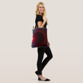 Abstracte Metallic Echo Kamer met Rode Geluidsgolf Tote Bag (Op model)