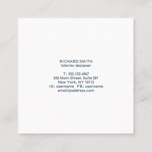 Abstracte metallische geborstelde oppervlaktextuur vierkante visitekaartje (Achterkant)