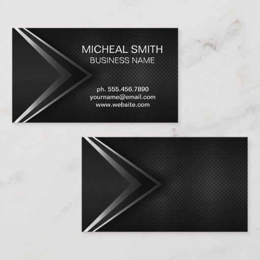 Abstracte metallische textuur mesh achtergrond visitekaartje (Voorkant / Achterkant)