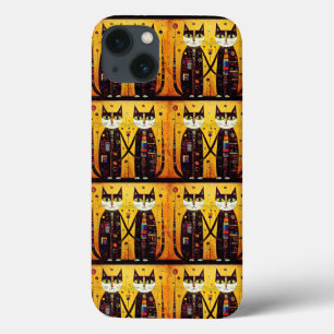 Abstracte Metgezellen: Een Verhaal van Twee Katten Case-Mate iPhone Case