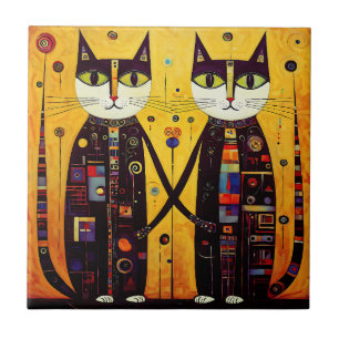 Abstracte metgezellen: een verhaal van twee katten tegeltje