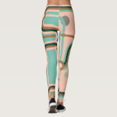 Abstracte metrokaart, dubbele patronen. leggings (Achterkant)