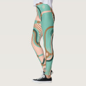 Abstracte metrokaart, dubbele patronen. leggings (Links)