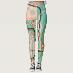Abstracte metrokaart, dubbele patronen. leggings
