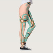 Abstracte metrokaart, dubbele patronen. leggings (Rechts)