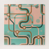 Abstracte metrokaart, dubbele patronen. legpuzzel (Horizontaal)