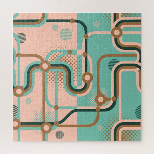 Abstracte metrokaart, dubbele patronen. legpuzzel (Verticaal)