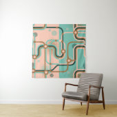 Abstracte metrokaart, dubbele patronen. wandkleed (In situ)