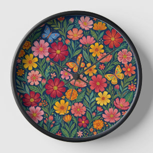 Abstracte Mexicaanse Cosmos Bloemen Kunst Klokken