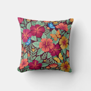 Abstracte Mexicaanse Hibiscus Vlinder Kussenhoes Kussen