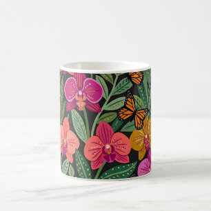 Abstracte Mexicaanse Orchidee Vlinders Koffiemok