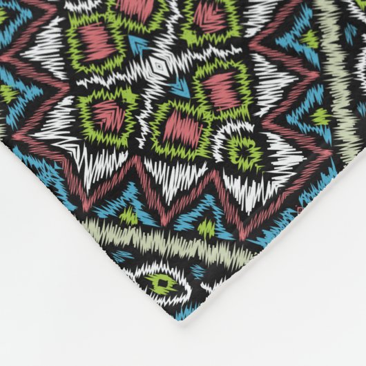 Abstracte mexicaanse stammenretro - afrikaanse eth fleece deken (Hoek)