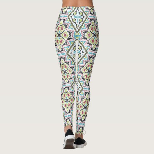 Abstracte mexicaanse stammenretro - afrikaanse eth leggings (Achterkant)