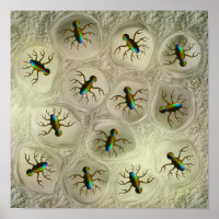 Abstracte microscopische organismen in cellulaire