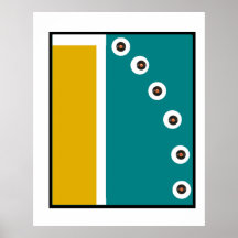 Abstracte mid-century modern kunst met vinylplaten