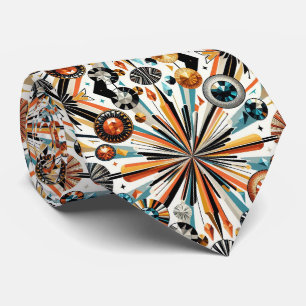Abstracte Mid Century Modern Sterrenexplosie Diama Stropdas