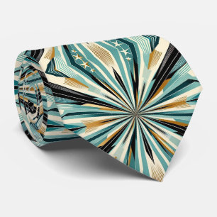 Abstracte Mid Century Modern Sterrenexplosie Diama Stropdas