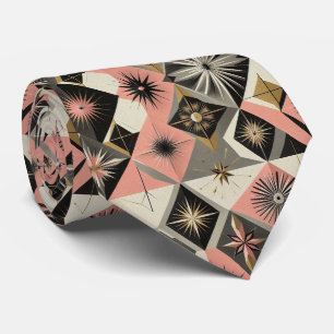 Abstracte Mid Century Modern Sterrenexplosie Diama Stropdas