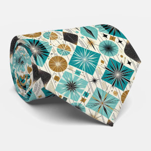 Abstracte Mid Century Modern Sterrenexplosie Diama Stropdas