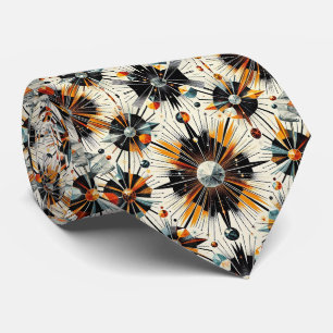 Abstracte Mid Century Modern Sterrenexplosie Diama Stropdas