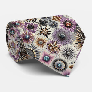 Abstracte Mid Century Modern Sterrenexplosie Diama Stropdas