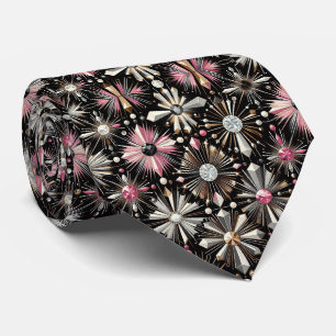 Abstracte Mid-Century Modern Sterrenexplosie Diama Stropdas
