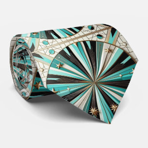 Abstracte Mid Century Modern Sterrenexplosie Diama Stropdas