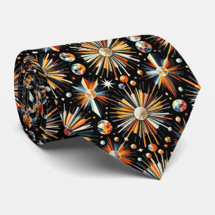 Abstracte Mid-Century Modern Sterrenexplosie Diama Stropdas