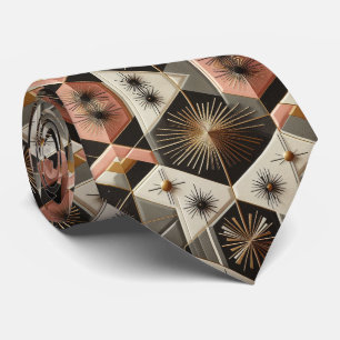Abstracte Mid-Century Modern Sterrenexplosie Diama Stropdas