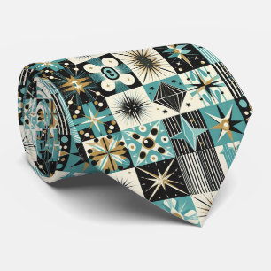 Abstracte Mid Century Modern Sterrenexplosie Diama Stropdas