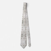 Abstracte Mid Century Modern Witte Diamanten Stropdas (Voorkant)