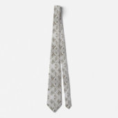 Abstracte Mid Century Modern Witte Diamanten Stropdas (Voorkant)