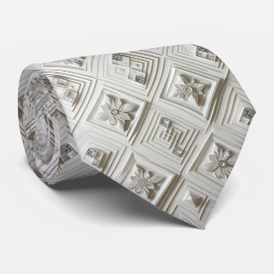 Abstracte Mid Century Modern Witte Diamanten Stropdas