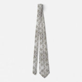 Abstracte Mid Century Modern Witte Diamanten Stropdas (Achterkant)