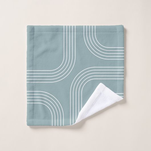 Abstracte Mid Century stijl lijnkunst Bad Handdoek (Wasdoekje)