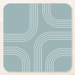 Abstracte Mid Century stijl lijnkunst Kartonnen Onderzetters