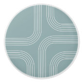 Abstracte Mid Century stijl lijnkunst Keramische Knop (Voorkant)