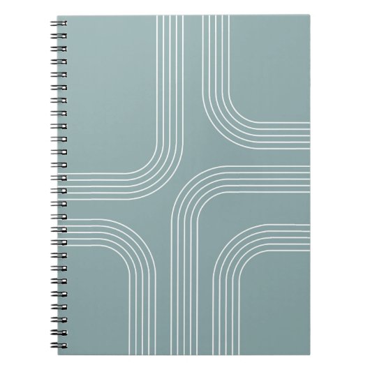 Abstracte Mid Century stijl lijnkunst Notitieboek (Voorkant)