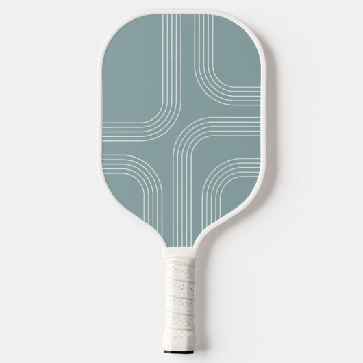 Abstracte Mid Century stijl lijnkunst Pickleball Paddle (Achterkant)