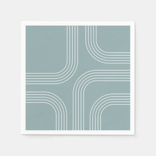 Abstracte Mid Century stijl lijnkunst Servet (Voorkant)