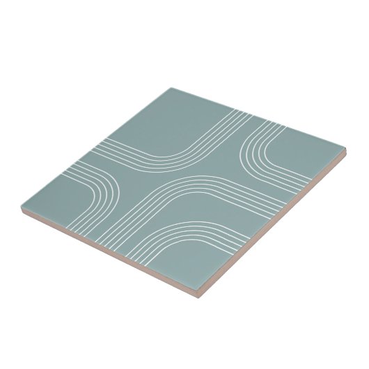 Abstracte Mid Century stijl lijnkunst Tegeltje (Zijkant)