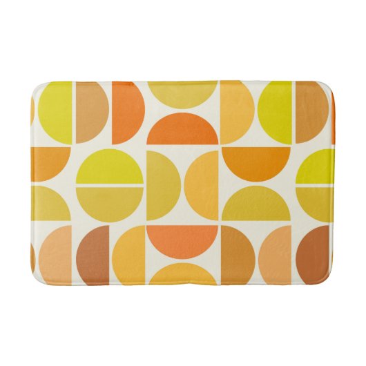 Abstracte middeleeuwse moderne cirkels oranje geel badmat (Voorkant)
